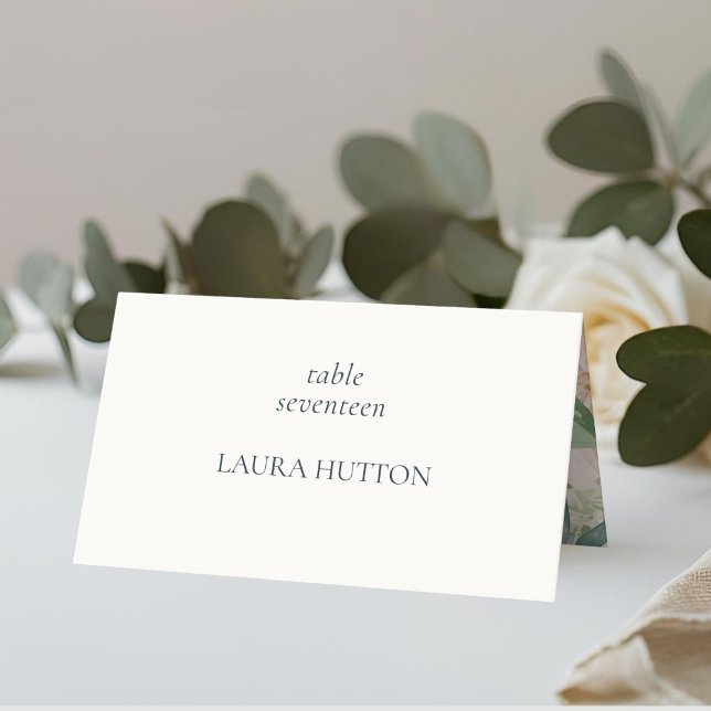 Tarjeta De Asiento Ivory | Chic Monogram Floral Wedding  (Subido por el creador)
