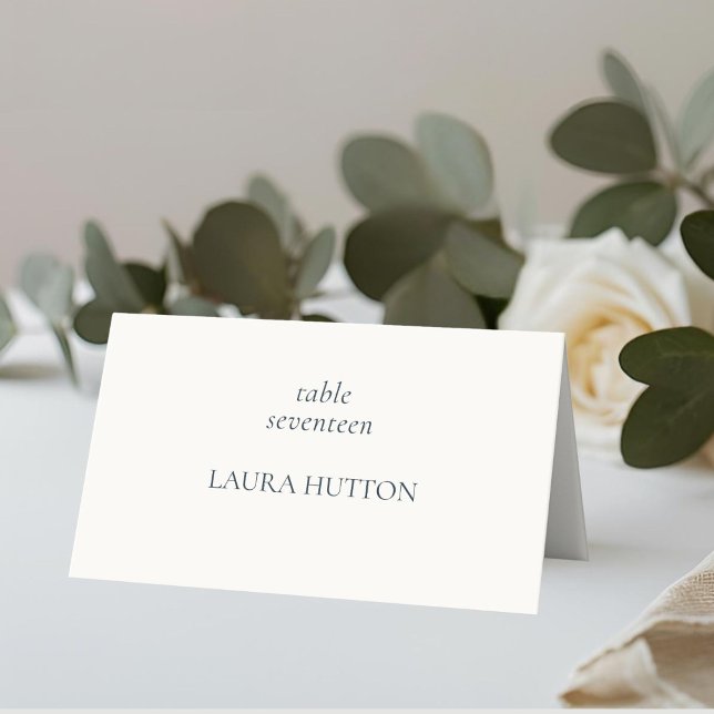 Tarjeta De Asiento Ivory | Chic Monogram Wedding  (Subido por el creador)
