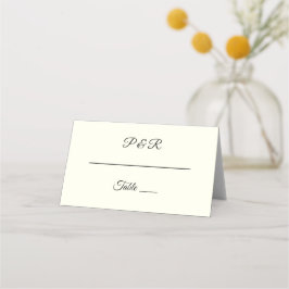 Tarjeta De Asiento Ivory Color Simple Stylized Script Wedding