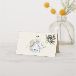 Tarjeta De Asiento Ivory Olive Photo Wedding