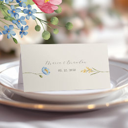 Tarjeta De Asiento Ivory Wildflower Wedding
