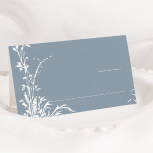 Tarjeta De Asiento Jardín Botánico Romántico Boda Dusty Blue