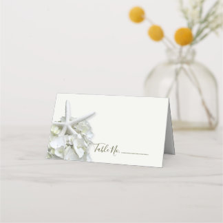 Tarjeta De Asiento Jardín de la costa Pez Blanca Hidrangea