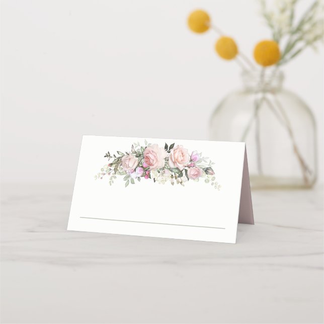 Tarjeta De Asiento Jardín de Rosas de verano rosa femenino (Anverso)