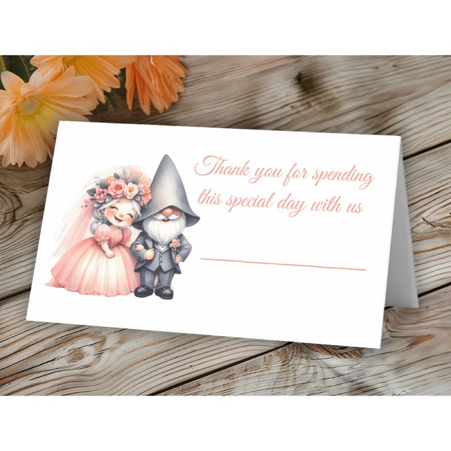 Tarjeta De Asiento Jardín Gnome Woodland Naranja Boda Escort (Subido por el creador)