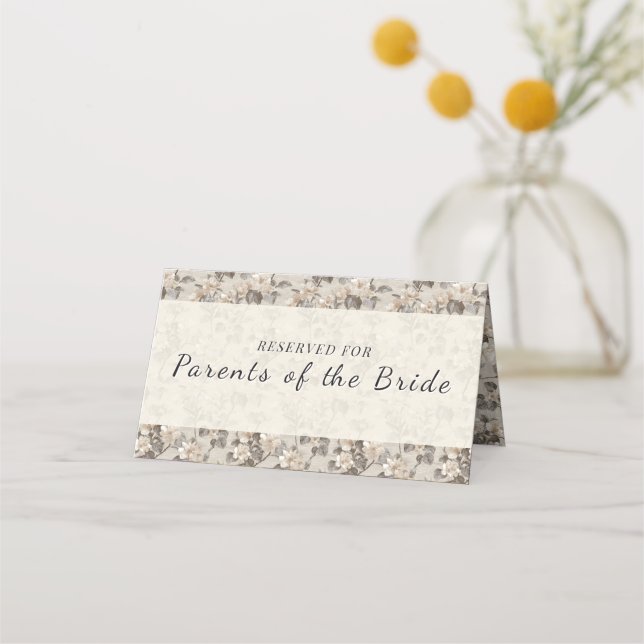 Tarjeta De Asiento Jardinerías Modernas Acento Boda Boho (Anverso)