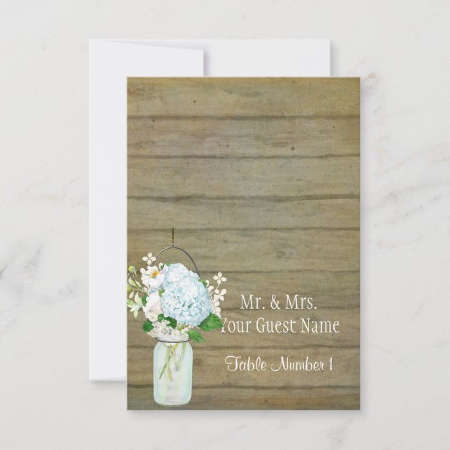 Tarjeta de Asiento Jarrón de Mason Rústico Campo H (Anverso)