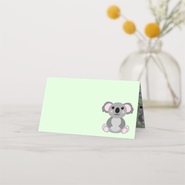 Tarjeta De Asiento Koala Bear Baby Shower (Anverso)