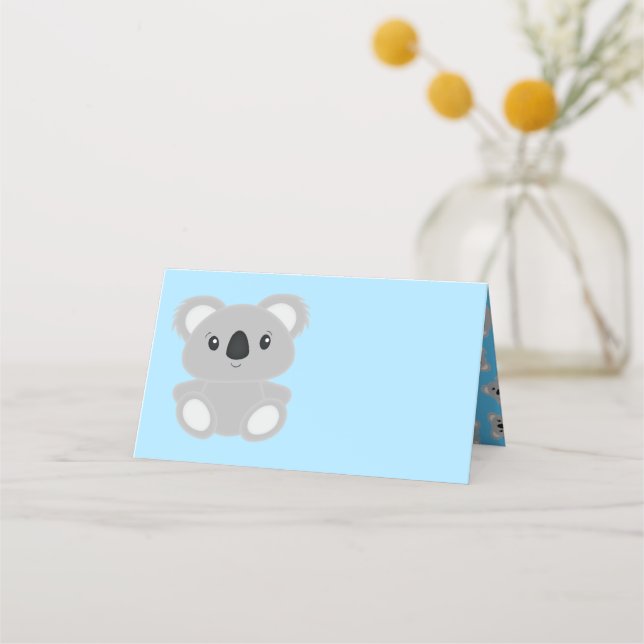 Tarjeta De Asiento Koala Bear Baby Shower (Anverso)