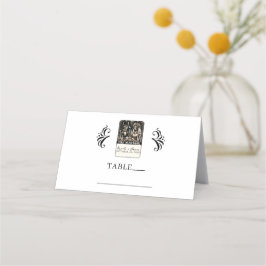 Tarjeta De Asiento LA BODAS Esqueletos de Tarot Novia y Novio