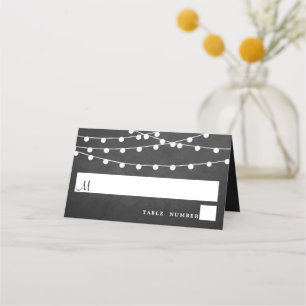Tarjeta De Asiento La Cadena Se Ilumina En La Colección Boda Chalkboa