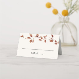 Tarjeta De Asiento La caída mínima moderna deja al Boda de otoño