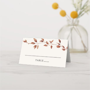 Tarjeta De Asiento La caída mínima moderna deja al Boda de otoño