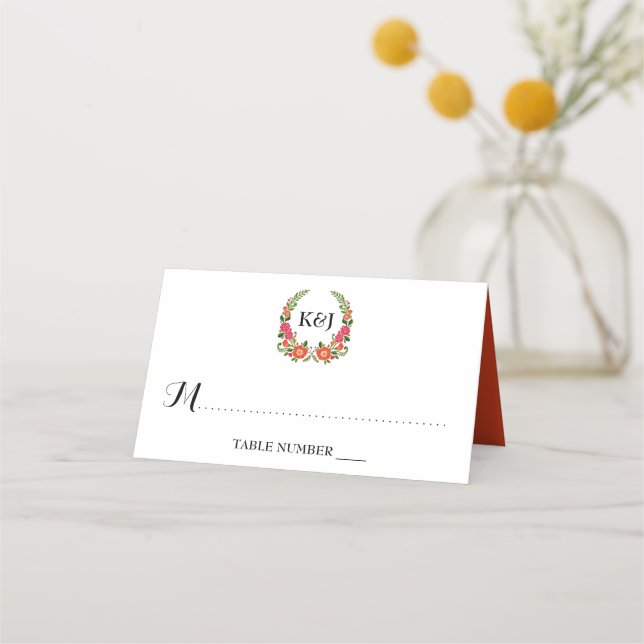 Tarjeta De Asiento La colección de Bodas de verano de Bohemia (Anverso)