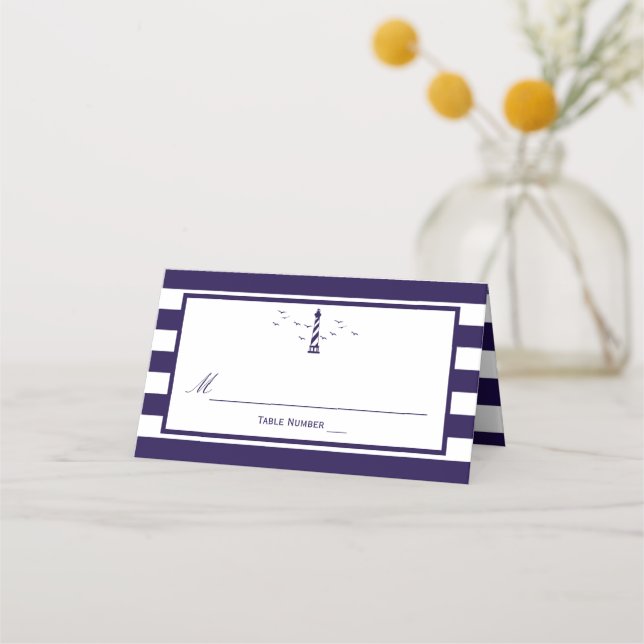 Tarjeta De Asiento La colección de Bodas del faro náutico (Anverso)