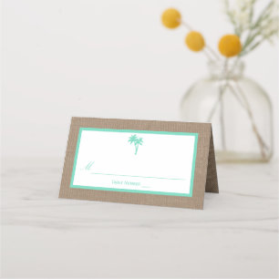 Tarjeta De Asiento La Colección de Bodas en la Playa de Palmeras Trop