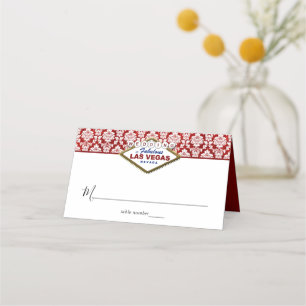 Tarjeta De Asiento La colección de Bodas Purpurinas Damask Las Vegas