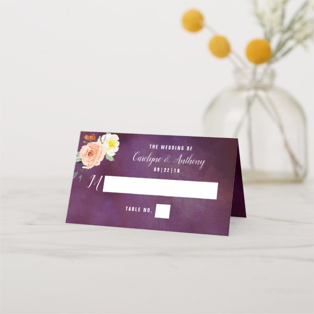 Tarjeta De Asiento La colección de Bodas Romance In Bloom (Anverso)