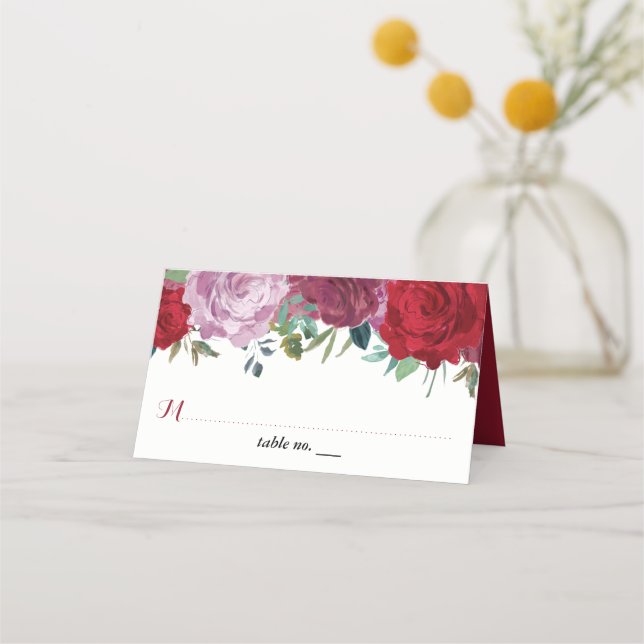 Tarjeta De Asiento La colección romántica de Bodas florales (Anverso)