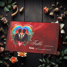 Tarjeta De Asiento La magia del momento: elegantes siluetas gays.