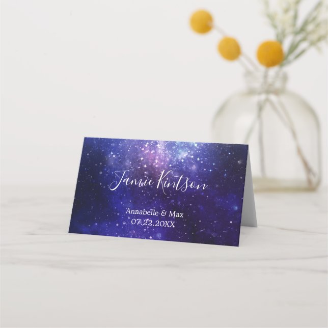 Tarjeta De Asiento La noche bajo la galaxia de las estrellas (Anverso)