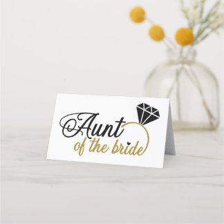 Tarjeta De Asiento La Tía De Los Diamantes De La Novia