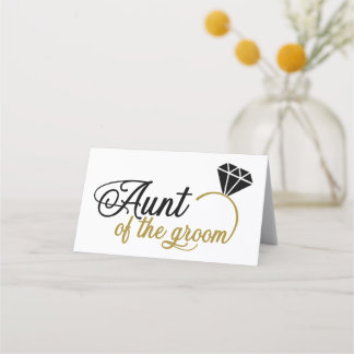 Tarjeta De Asiento La Tía Del Anillo De Diamantes Del Groom