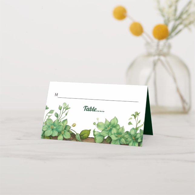 Tarjeta De Asiento La vegetación bordea la escolta de boda de primave (Anverso)