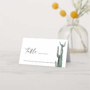 Tarjeta De Asiento La vegetación de los cactus acuarelas. Boda de cac