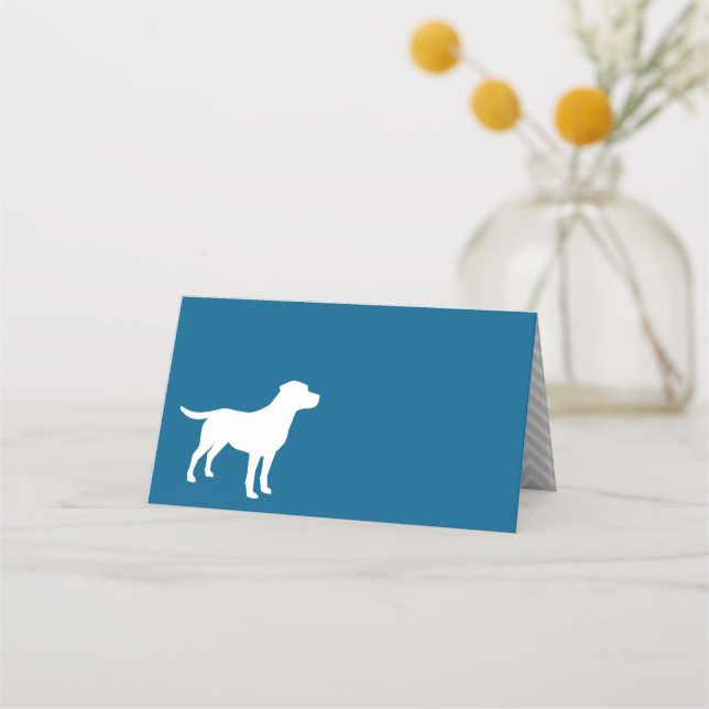 Tarjeta De Asiento Labrador Dog Baby Shower Blue Boy Lab (Anverso)