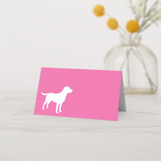 Tarjeta De Asiento Labrador Perro Baby Shower Chica Lab Pink (Anverso)