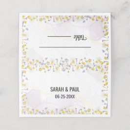 Tarjeta De Asiento Lavanda de flores silvestres y boda de flores amar