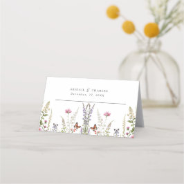 Tarjeta De Asiento Lavanda elegante y flor