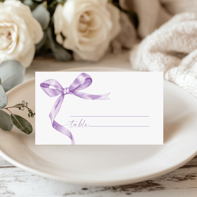 Tarjeta De Asiento Lavender Bow Boda (Subido por el creador)