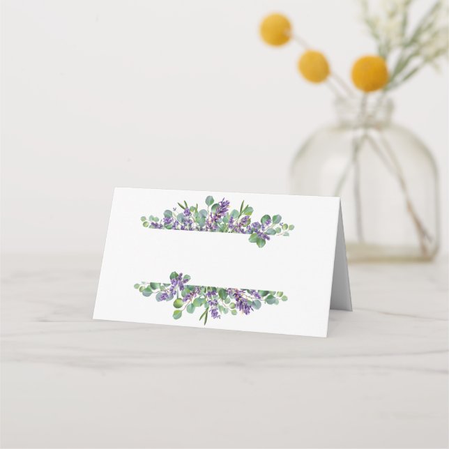 Tarjeta De Asiento Lavender Eucalyptus Elegant Wedding (Anverso)