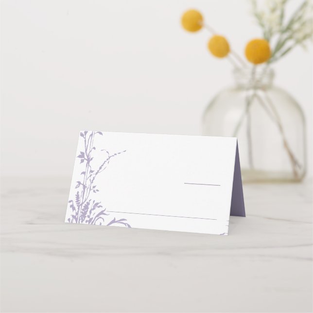 Tarjeta De Asiento Lavender Romantic Botanical Garden Wedding (Anverso)