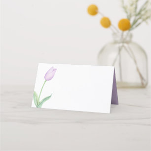 Tarjeta De Asiento Lavender Tulip Solo Tienda Boda púrpura moderna