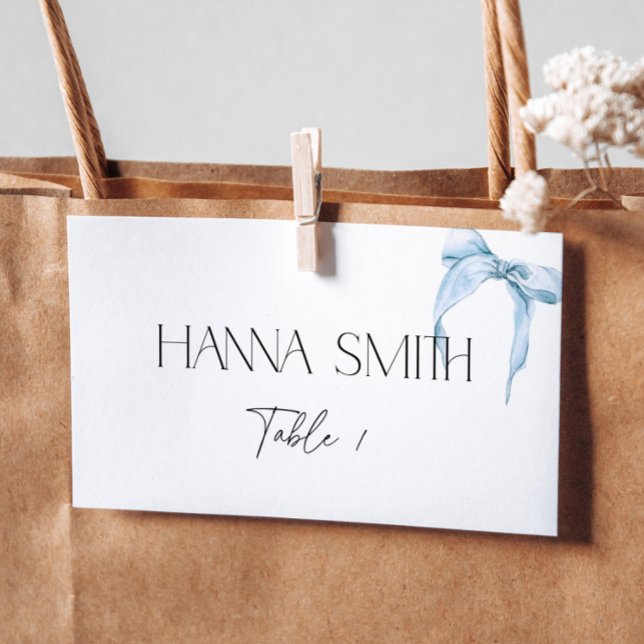 Tarjeta De Asiento Lazo Azul Algo Azul para la Fiesta de Despedida de (Subido por el creador)