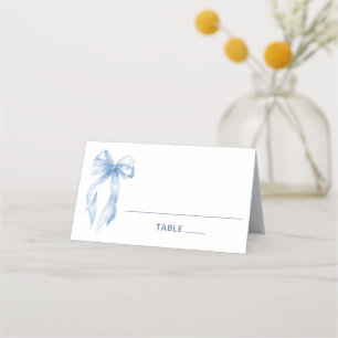 Tarjeta De Asiento Lazo azul polvoriento Coquette elegante