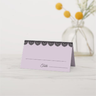Tarjeta De Asiento Lazo negro sobre la boda personalizada de lavanda
