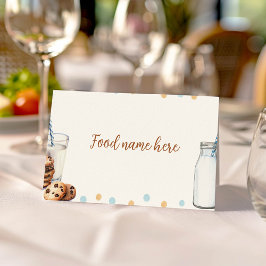 Tarjeta De Asiento Leche Y Cookies Tent Place Card Fiesta De Cumpleañ