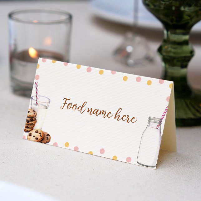Tarjeta De Asiento Leche Y Cookies Tent Place Card Fiesta De Cumpleañ (Subido por el creador)