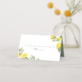 Tarjeta De Asiento Lemon Boda Place Card Rústico Foliage Citrus