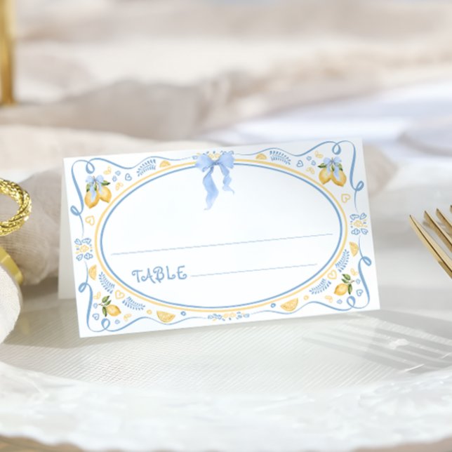 Tarjeta De Asiento Lemon Citrus Floral Boda (Subido por el creador)