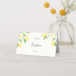 Tarjeta De Asiento Lemon Citrus Greenery Wedding Place Card with Meal