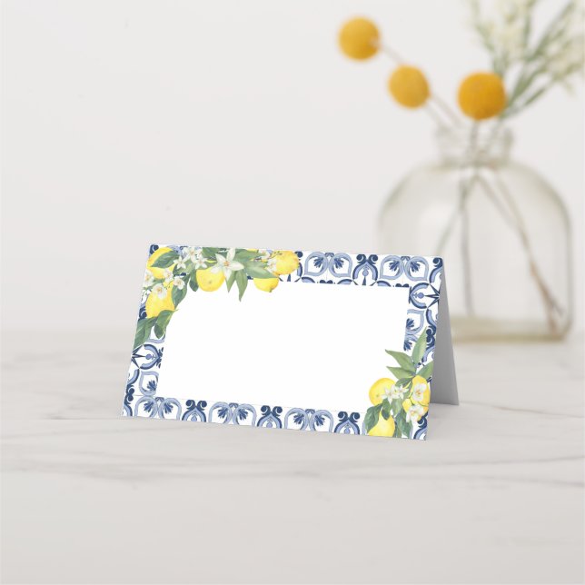 Tarjeta De Asiento Lemon Mediterranean Blank Food Label o (Anverso)