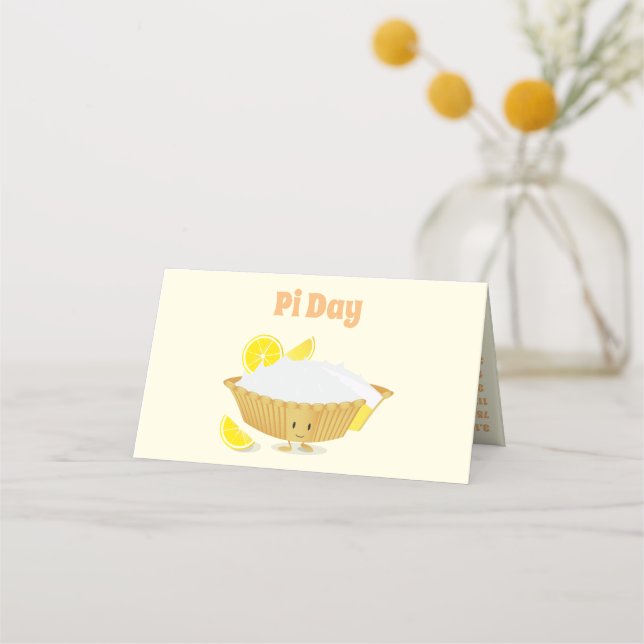 Tarjeta De Asiento Lemon Meringue Pie Holiday Pi Day (Reverso)