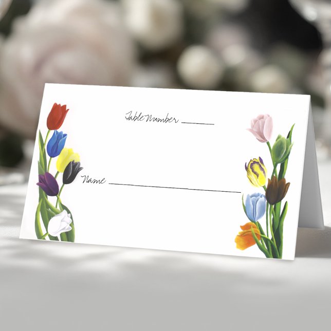 Tarjeta De Asiento LGBTQ más Tulips Flowers (Subido por el creador)
