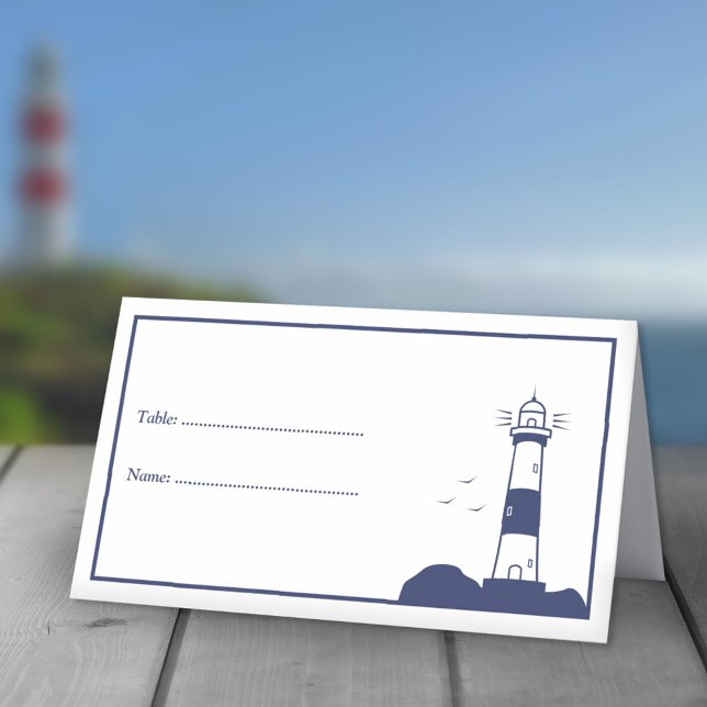 Tarjeta De Asiento Lighthouse Boda Place Cards (Lighthouse Wedding Place Cards)