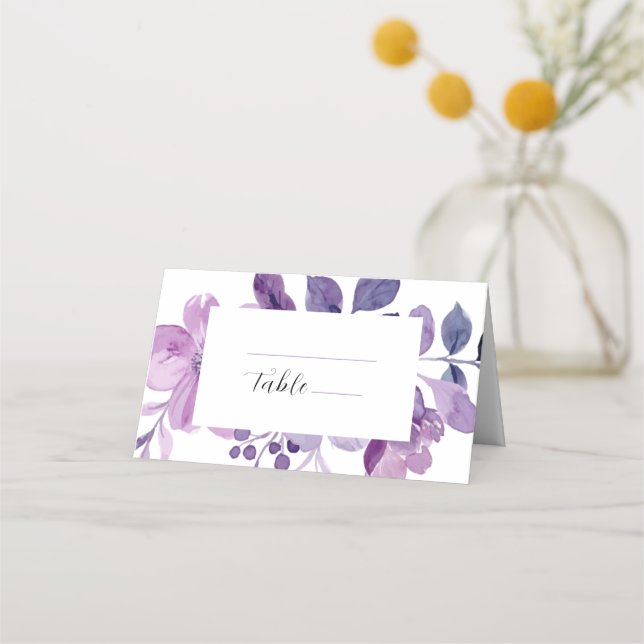 Tarjeta De Asiento Lilac Boda Floral (Anverso)